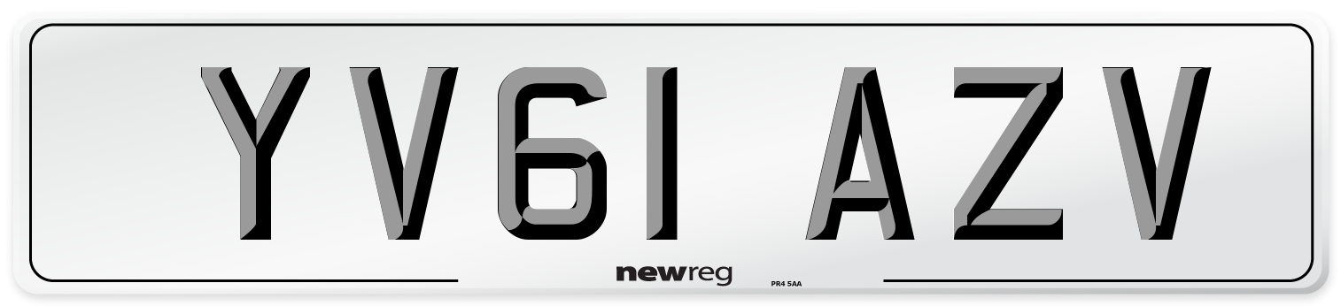 YV61 AZV Number Plate from New Reg